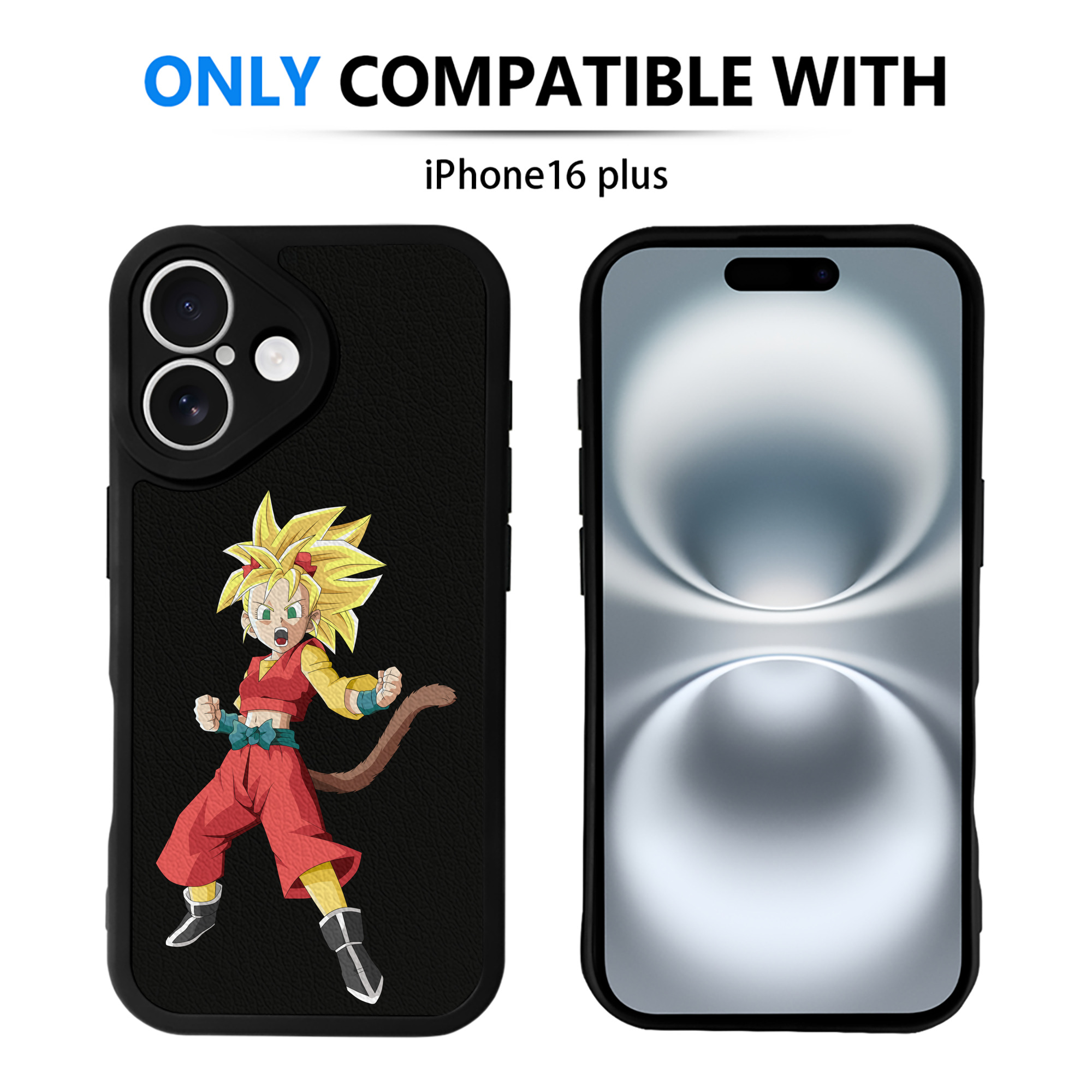 （画像用） ドラゴンボール カリフラ DRAGON BALL Caulifla 【iPhone 16シリーズ対応】シリコンスマホケース（レザー調） 材質：シリコン